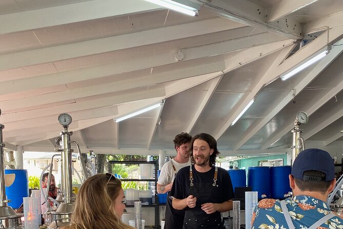 Rum Making Masterclass Galleon Beach Antigua 2 People per Station - Making your own blend at a shared station