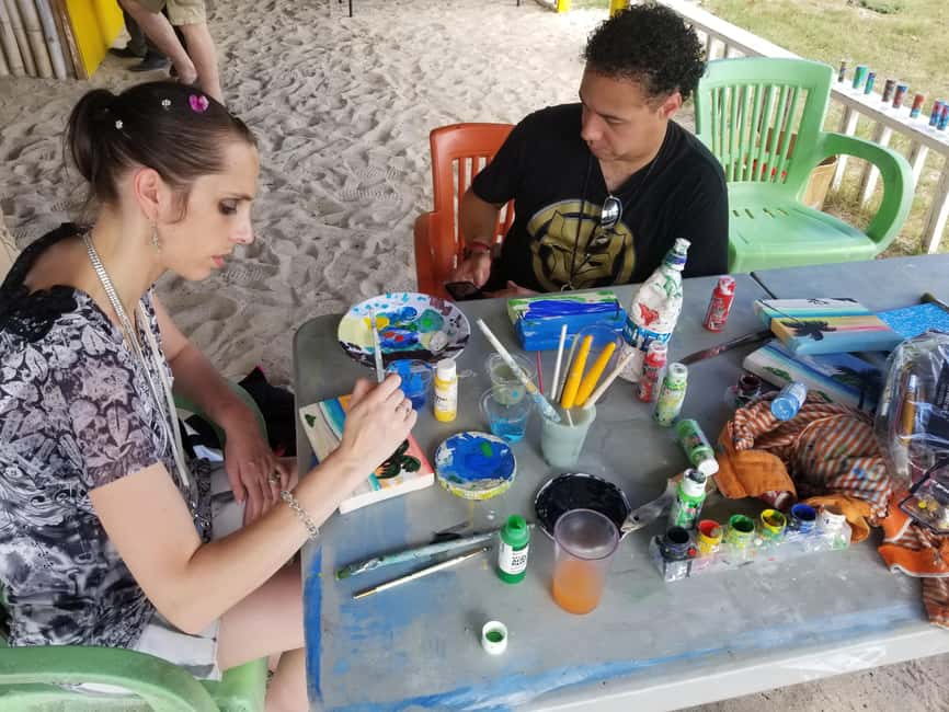 Sip & Paint with lunch on exciting Ffryes Tiki beach Bar - What the $65 price really covers